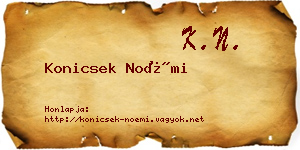 Konicsek Noémi névjegykártya